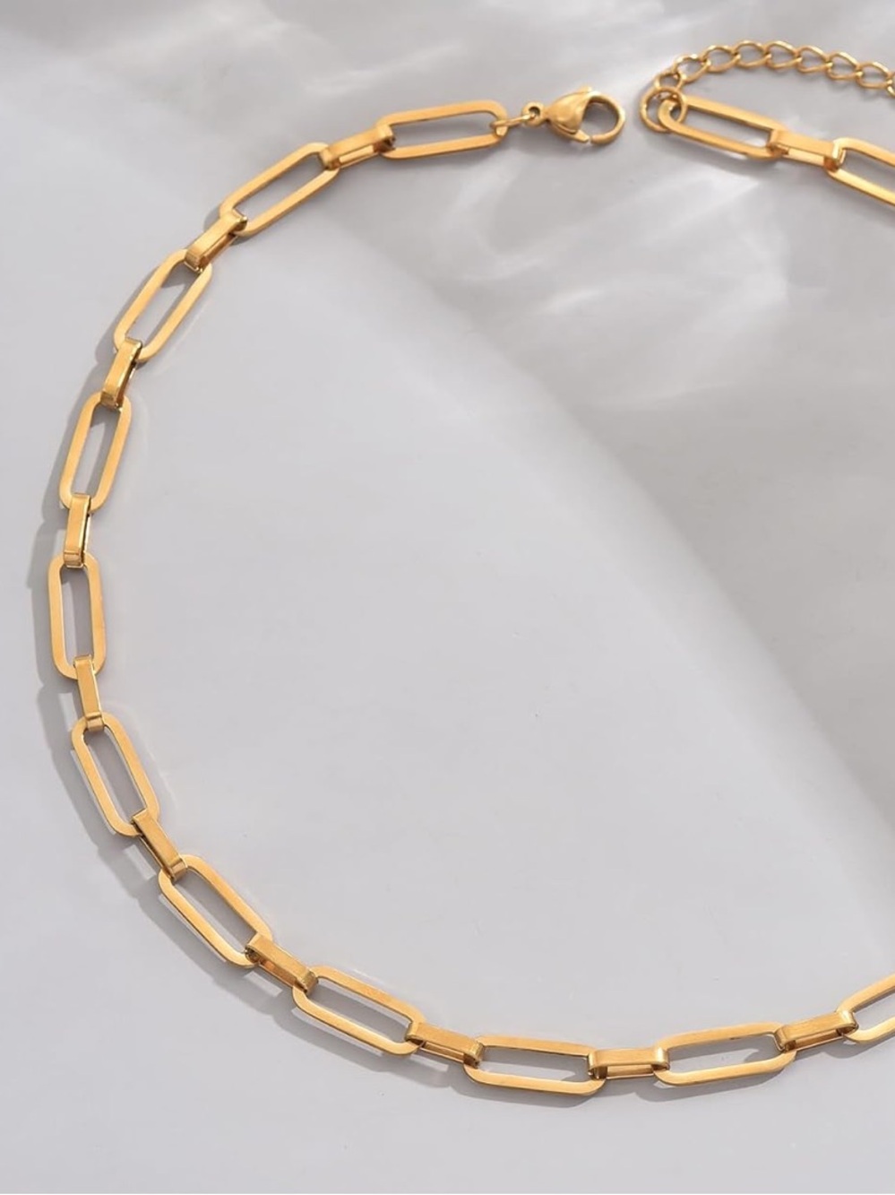 Gold Paperclip Chain Necklace - Picture 4 of 4